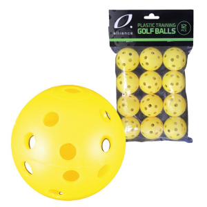 ALLIANCE - PLASTIC TRAINING GOLF BALL 40MM - PACK OF 12